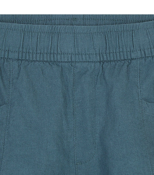 High-Waisted Linen-Blend Shorts for Women 3.5-inch Inseam Jade Shadow