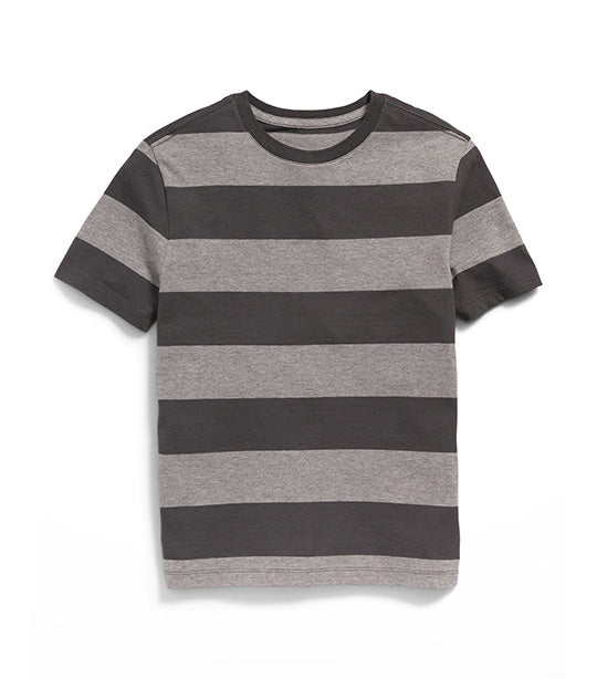 Softest Short-Sleeve Striped T-Shirt for Boys Heather Gray Stripe