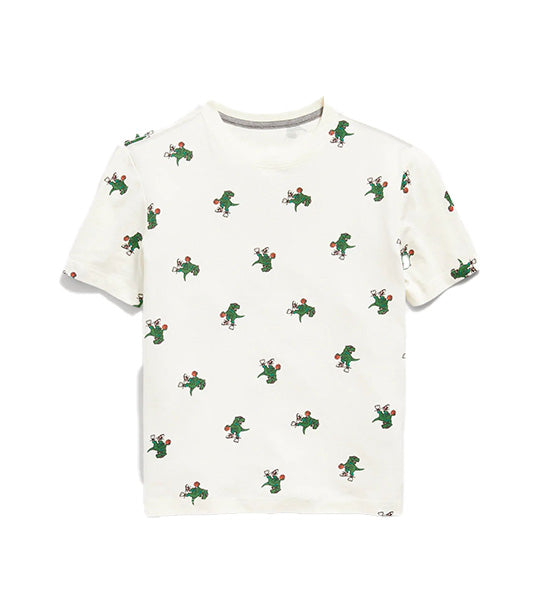 Softest Printed Crew-Neck T-Shirt for Boys Dino