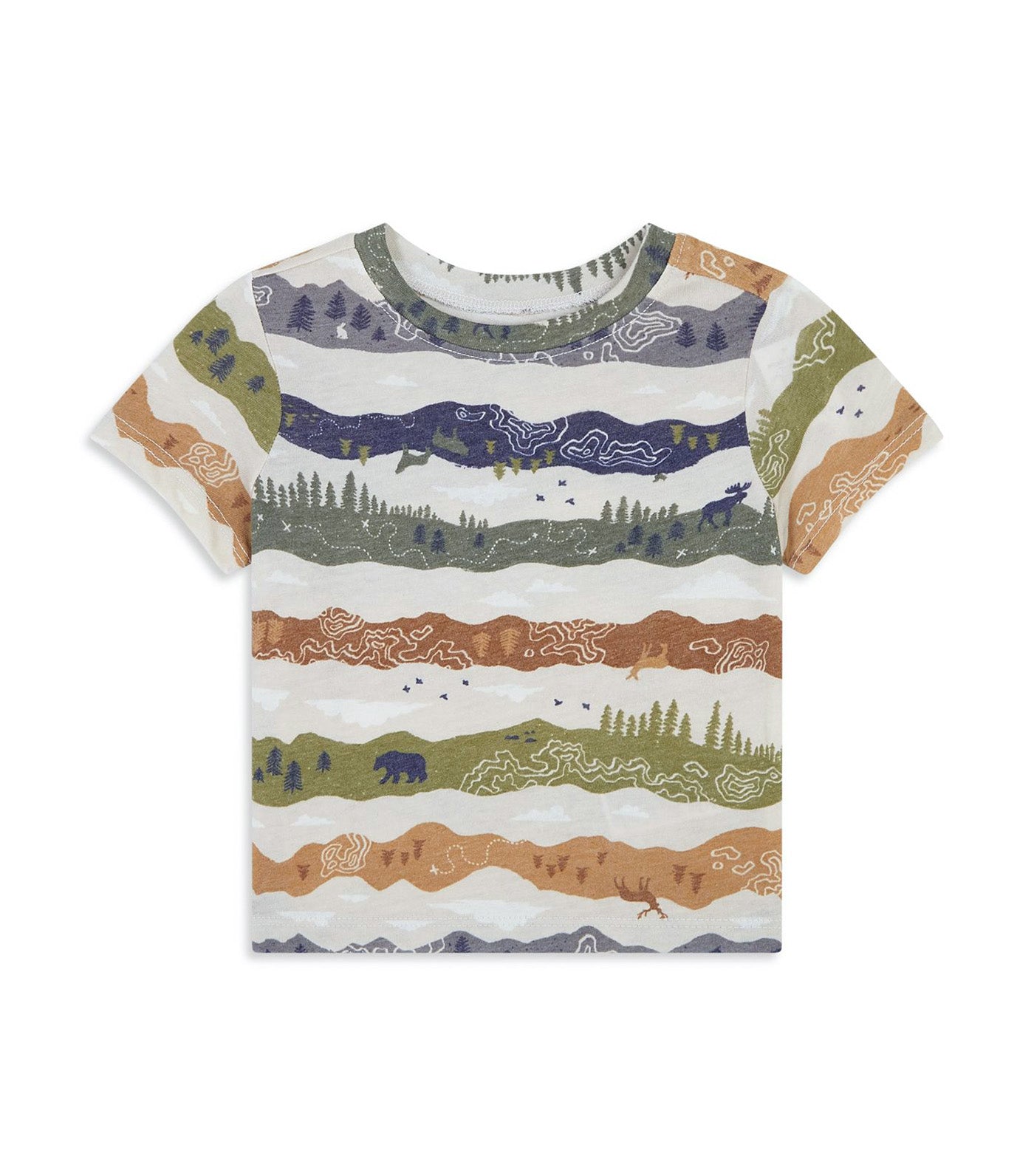 Unisex Printed T-Shirt for Toddler - Brown Scenic Top