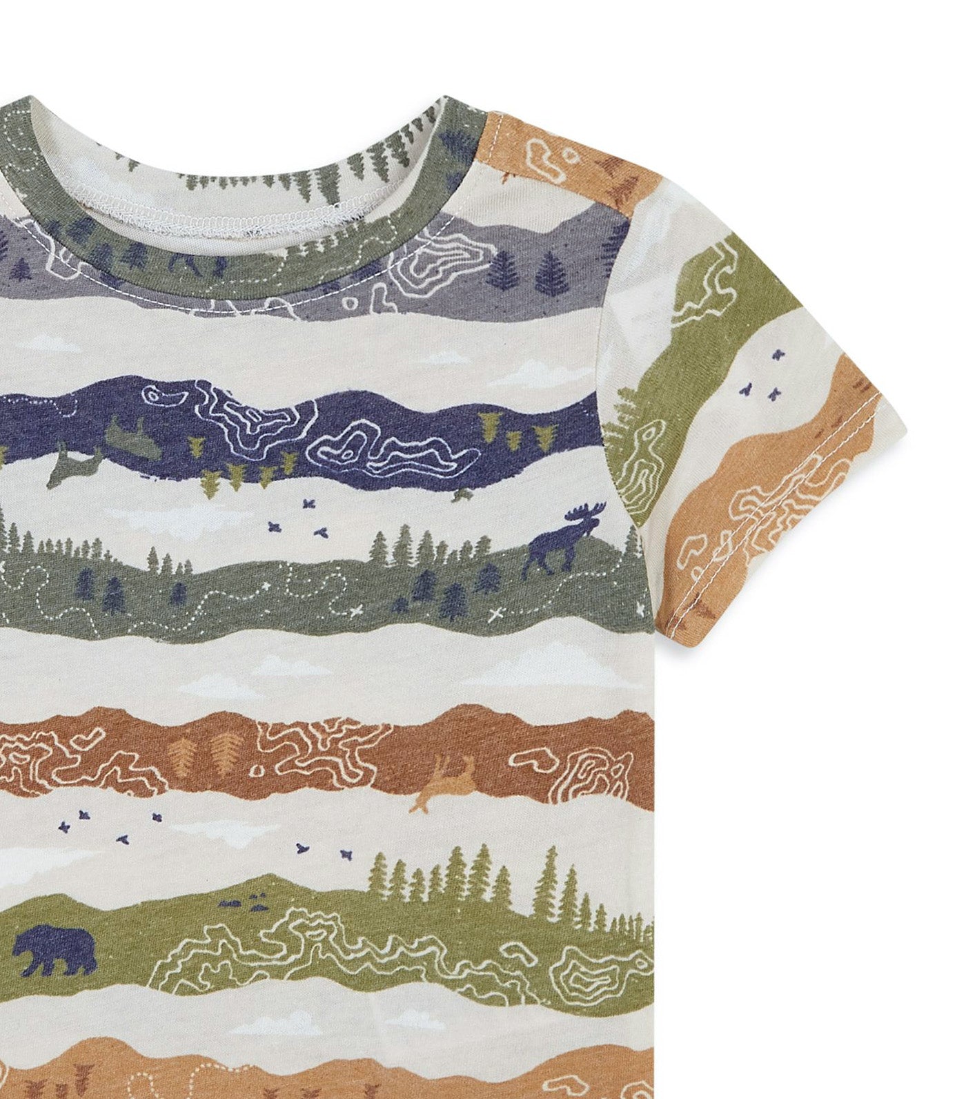 Unisex Printed T-Shirt for Toddler - Brown Scenic Top