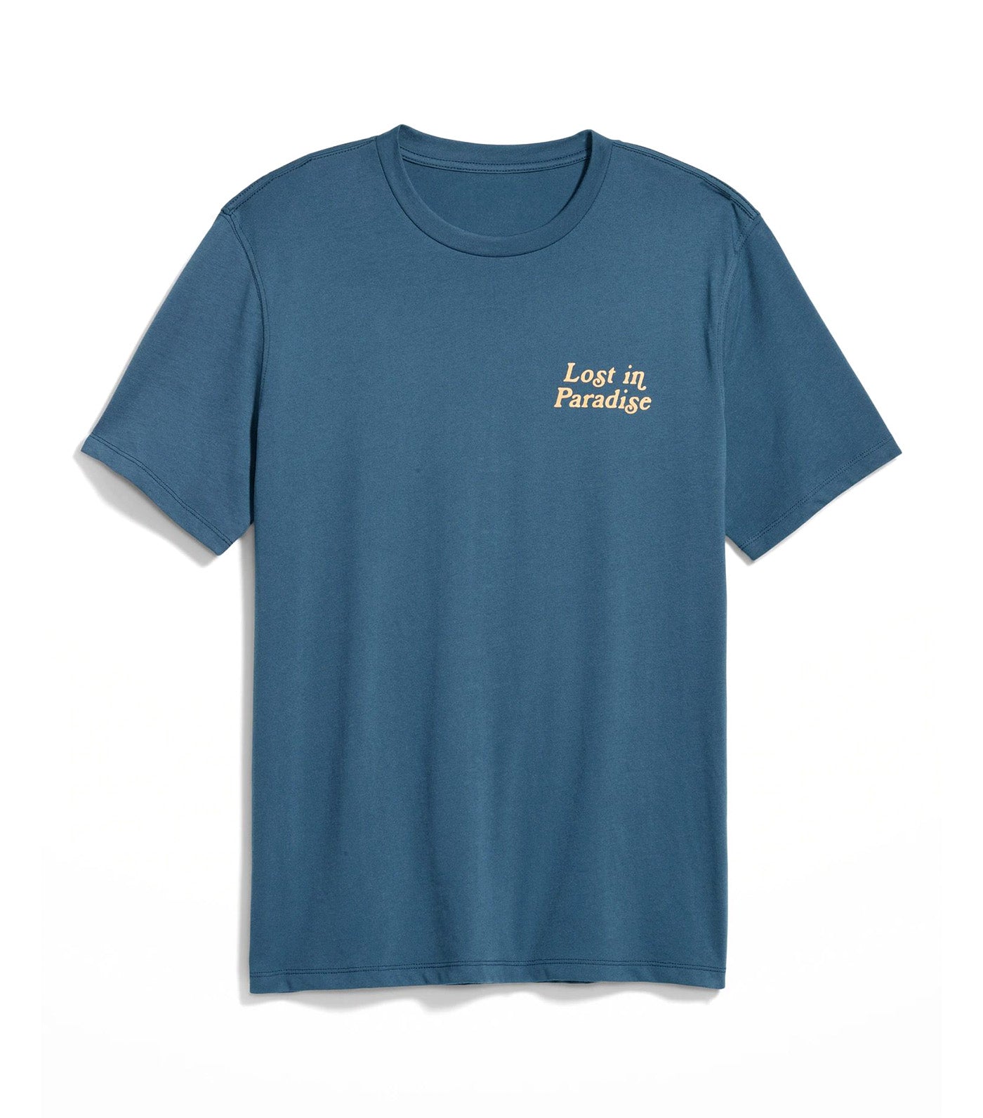 Soft-Washed Graphic T-Shirt for Men Batik Blue