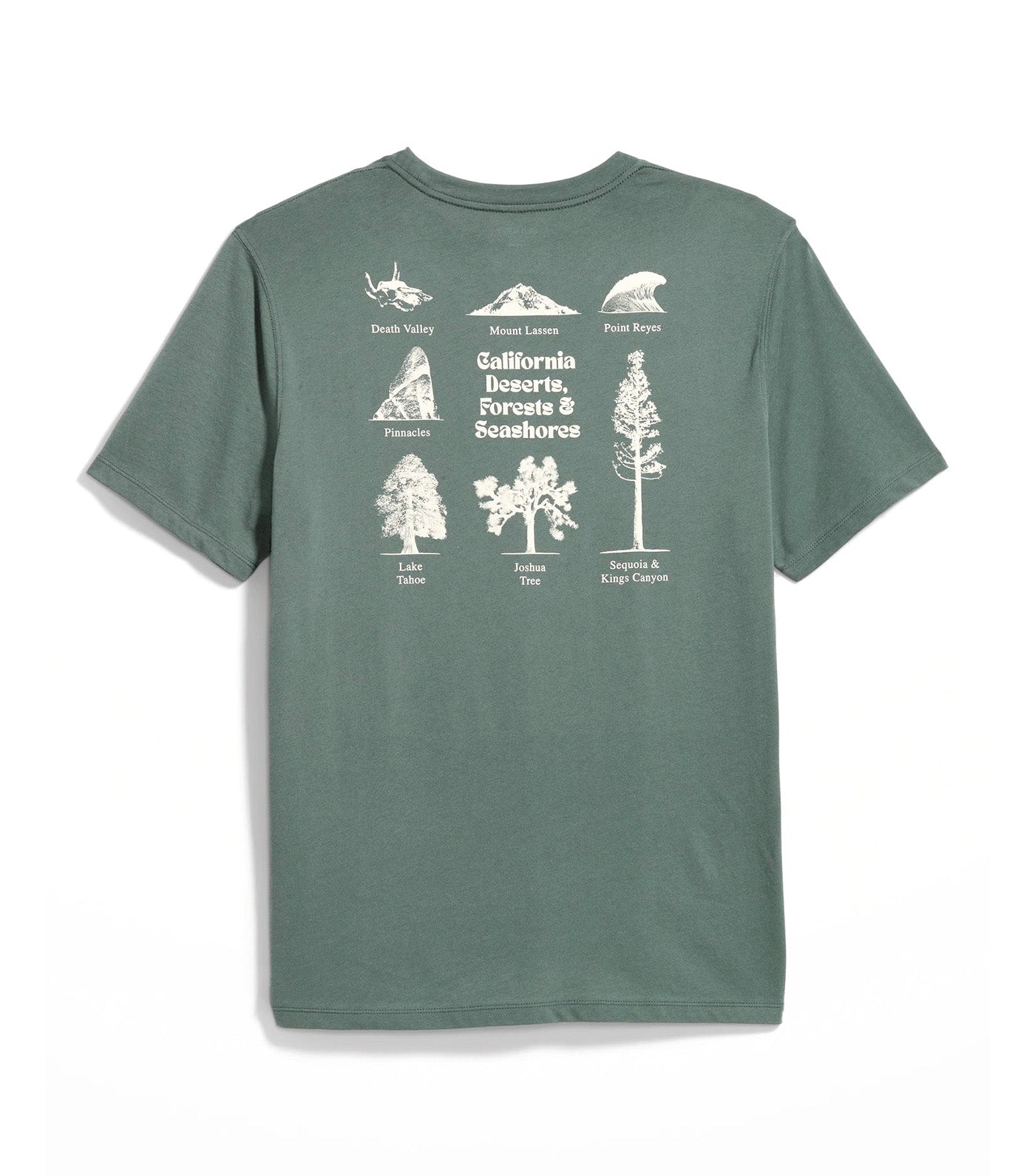 Soft-Washed Graphic T-Shirt for Men Terrestrial Green