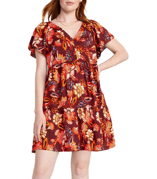 Old navy red outlet floral dress