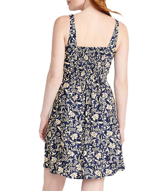 Fit & Flare Cami Mini Dress for Women Blue Floral