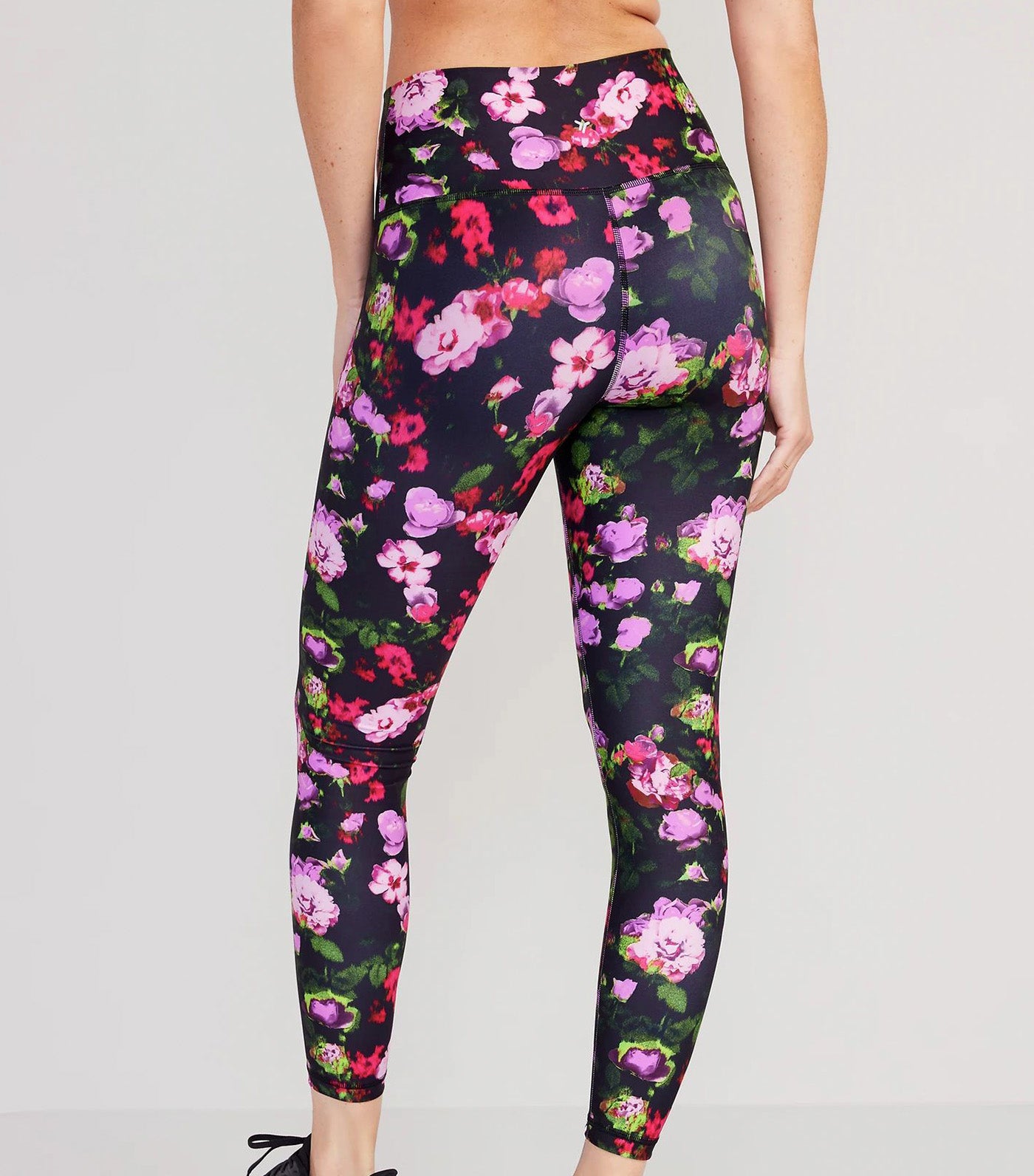 High-Waisted PowerSoft 7/8-Length Leggings for Women Purple Floral