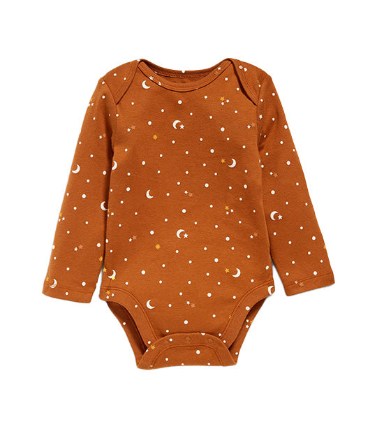 Unisex Long-Sleeve Printed Bodysuit for Baby Celestial