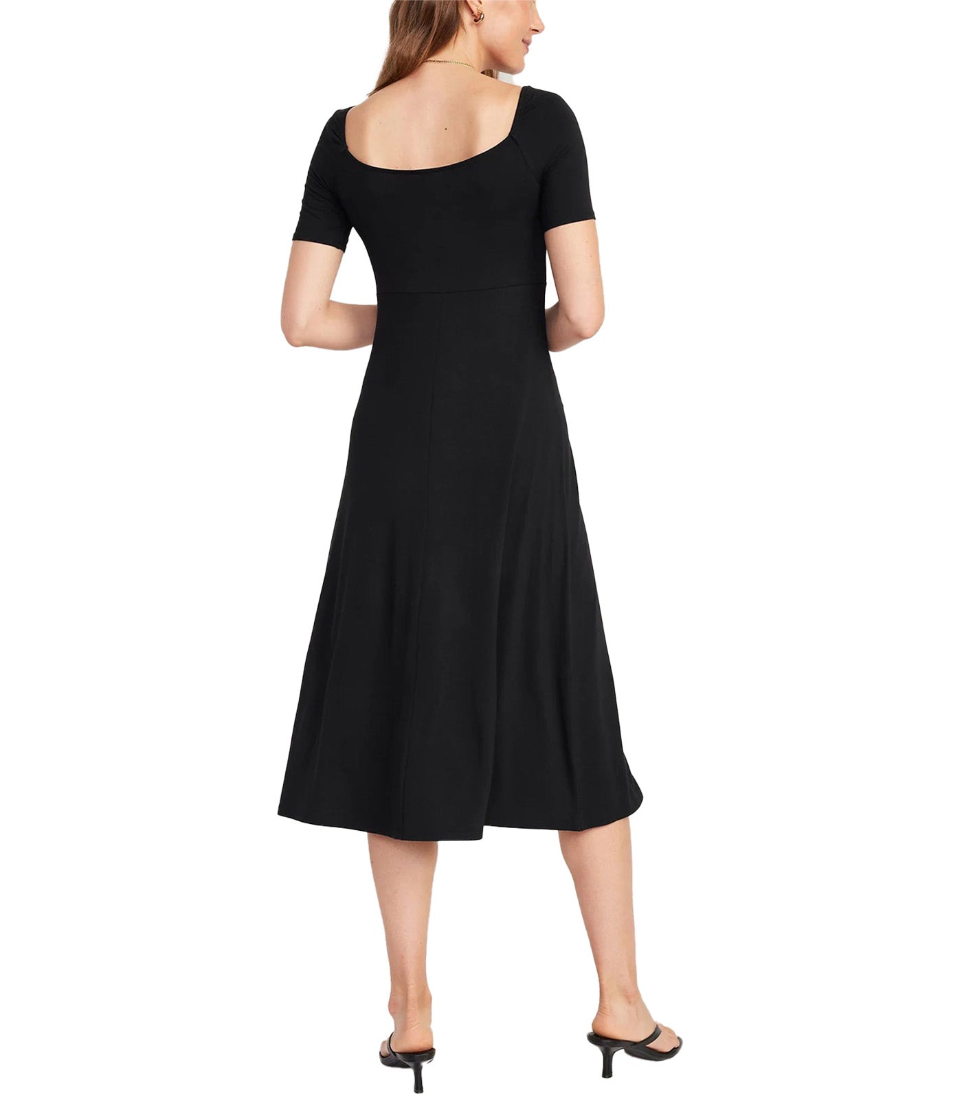 Fit & Flare Cutout-Front Midi Dress for Women Black Jack