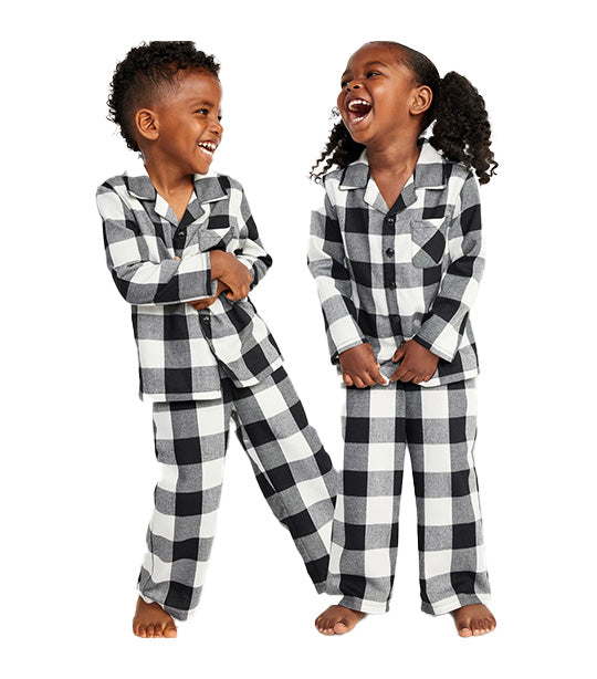 Unisex Pajama Set for Toddler and Baby Black Buffalo