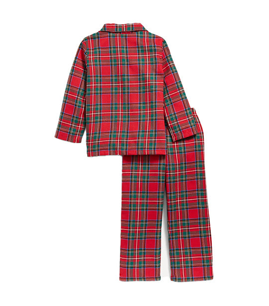 Unisex Pajama Set for Toddler and Baby Red Tartan