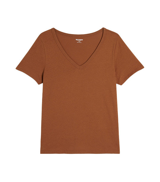 EveryWear V-Neck T-Shirt for Women Spiced Saffron