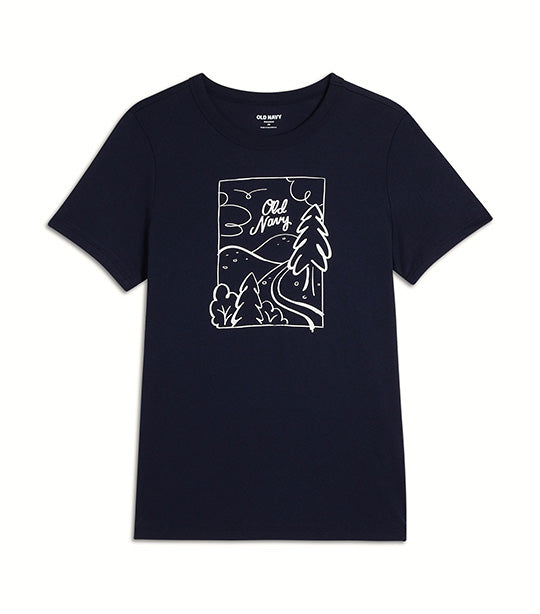 EveryWear Logo Graphic T-Shirt for Women In The Navy