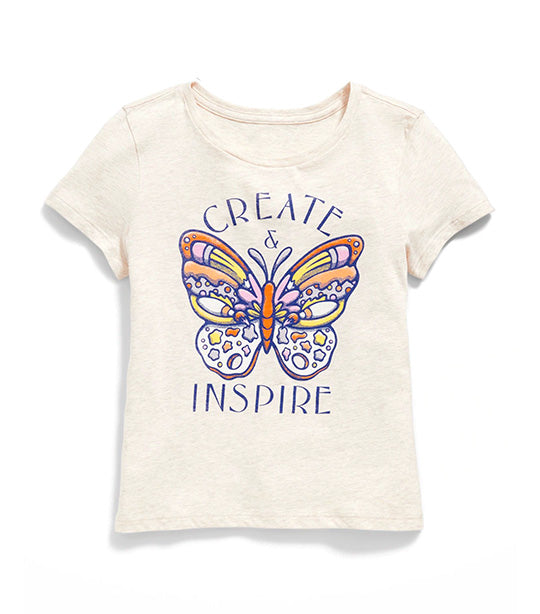Short-Sleeve Graphic T-Shirt for Girls Oatmeal Heather
