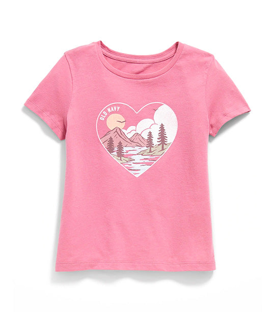 Short-Sleeve Logo-Graphic T-Shirt for Girls Rose Cloud