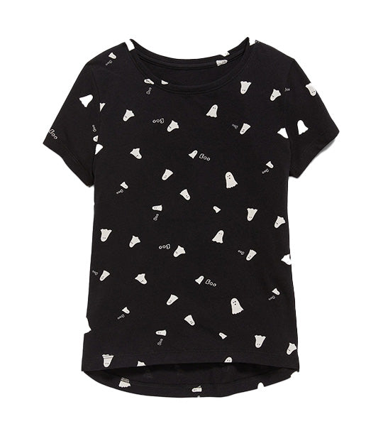 Softest Short-Sleeve Printed T-Shirt for Girls Black Jack