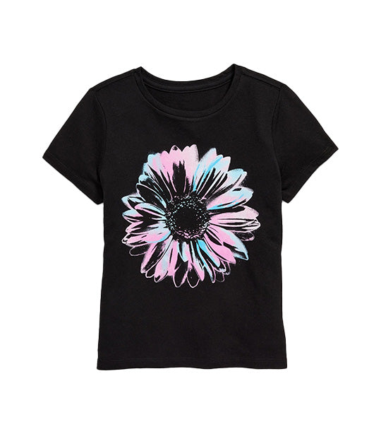 Short-Sleeve Graphic T-Shirt for Girls Black Jack