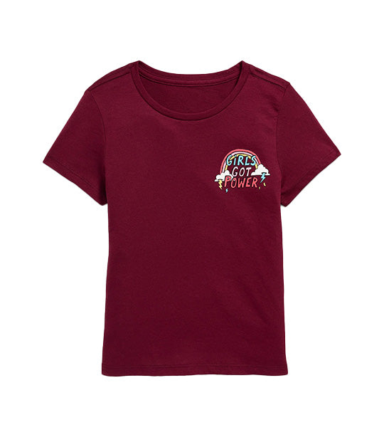 Short-Sleeve Graphic T-Shirt for Girls Red Wine