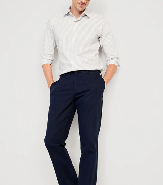 Slim-Fit Pro Signature Tech Dress Shirt for Men Gray Stripe