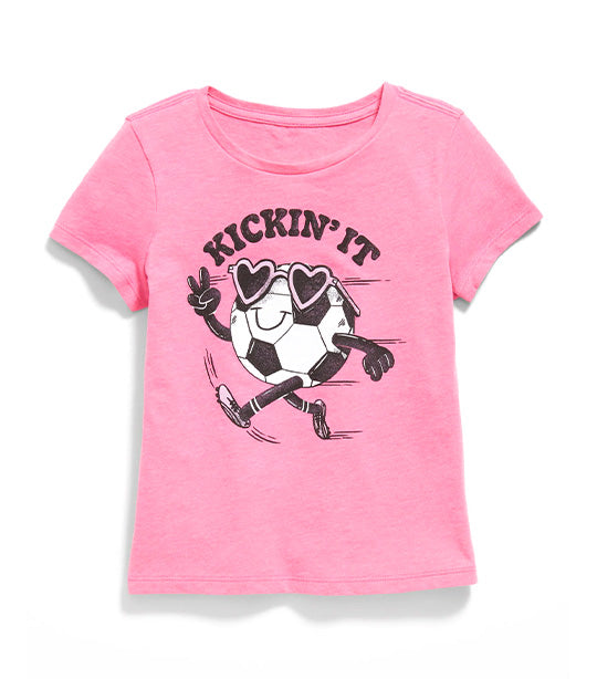 Short-Sleeve Graphic T-Shirt for Girls Antique Coral