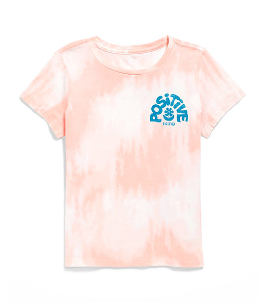 Short-Sleeve Graphic T-Shirt for Girls Pink Tie Dye