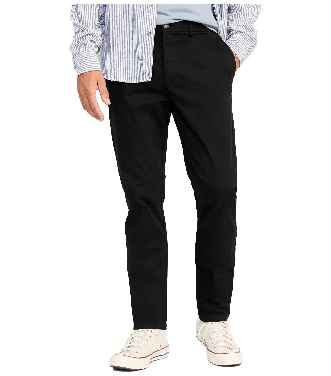 Slim Built-In Flex Rotation Chino Pants for Men Black Jack