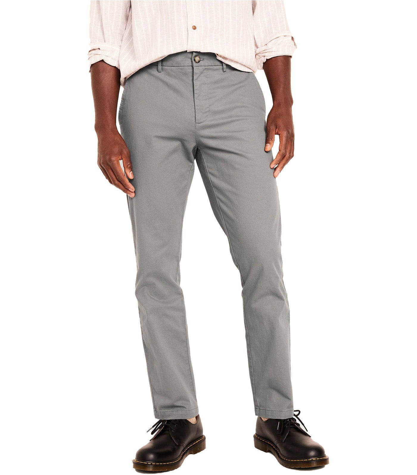 Slim Built-In Flex Rotation Chino Pants for Men Dark Gray