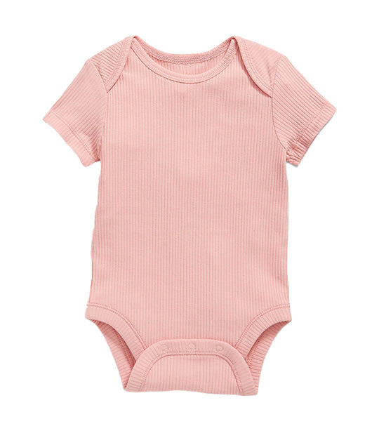Unisex Short-Sleeve Rib-Knit Bodysuit for Baby Abalone