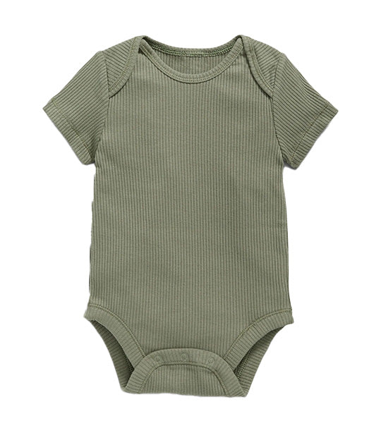 Unisex Short-Sleeve Rib-Knit Bodysuit for Baby Bare Ground