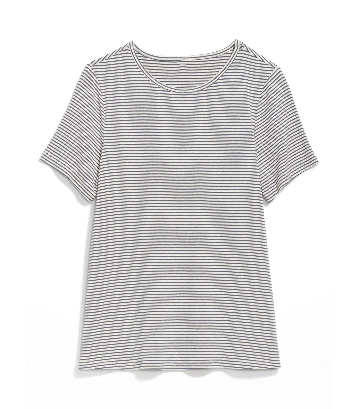 Luxe Striped T-Shirt For Women White/Blue Stripe