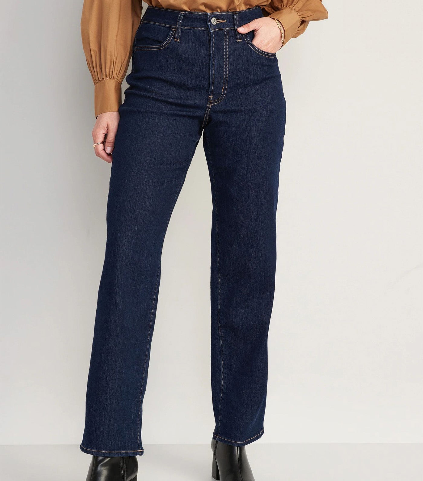 Wow High-Waisted Loose Jeans for Women Dark Rinse
