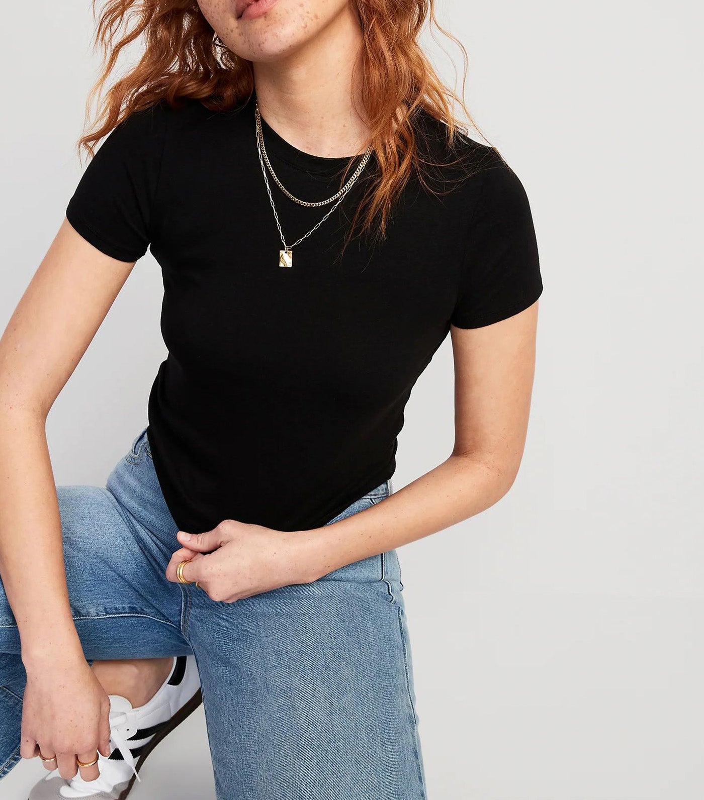 Cropped Slim-Fit T-Shirt For Women Black Jack