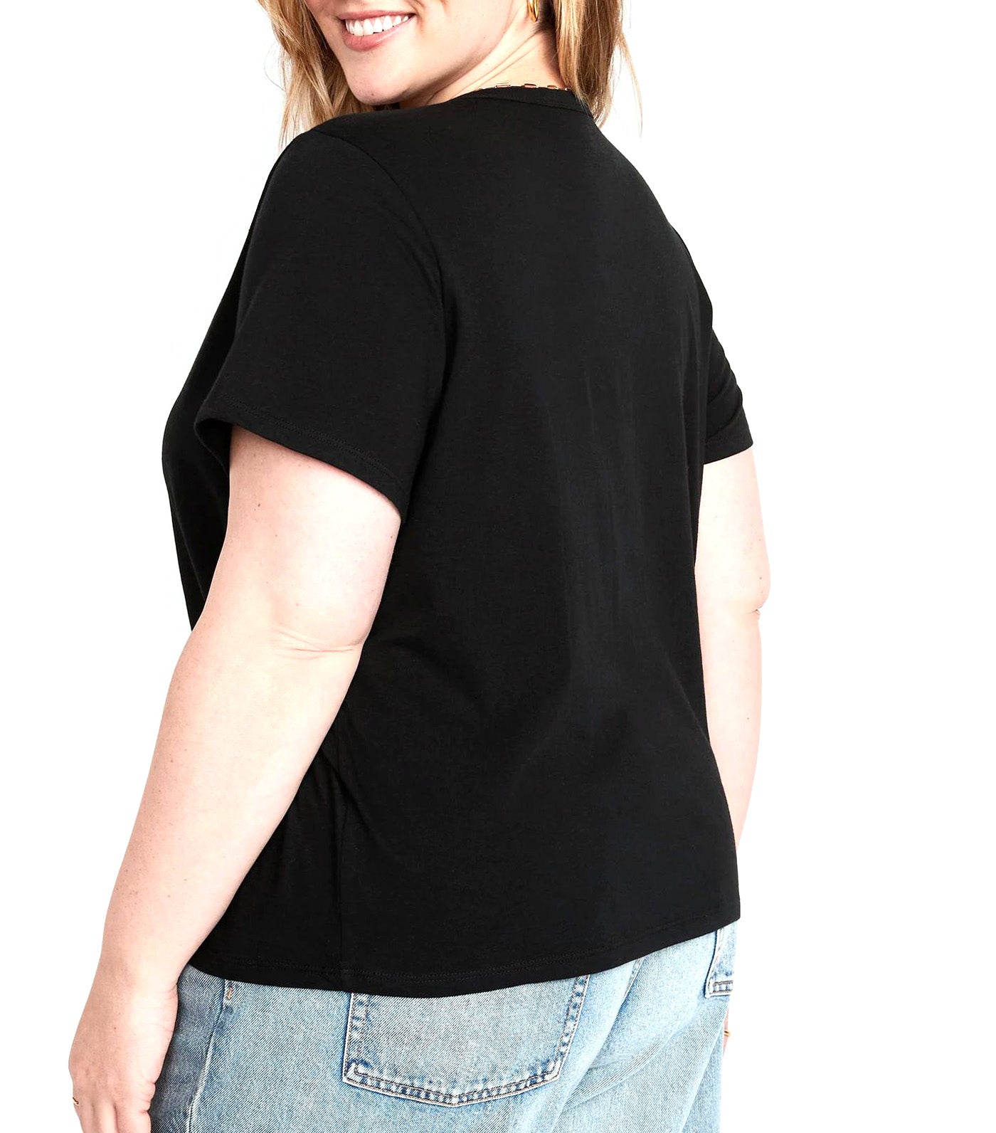 EveryWear V-Neck T-Shirt for Women Black Jack