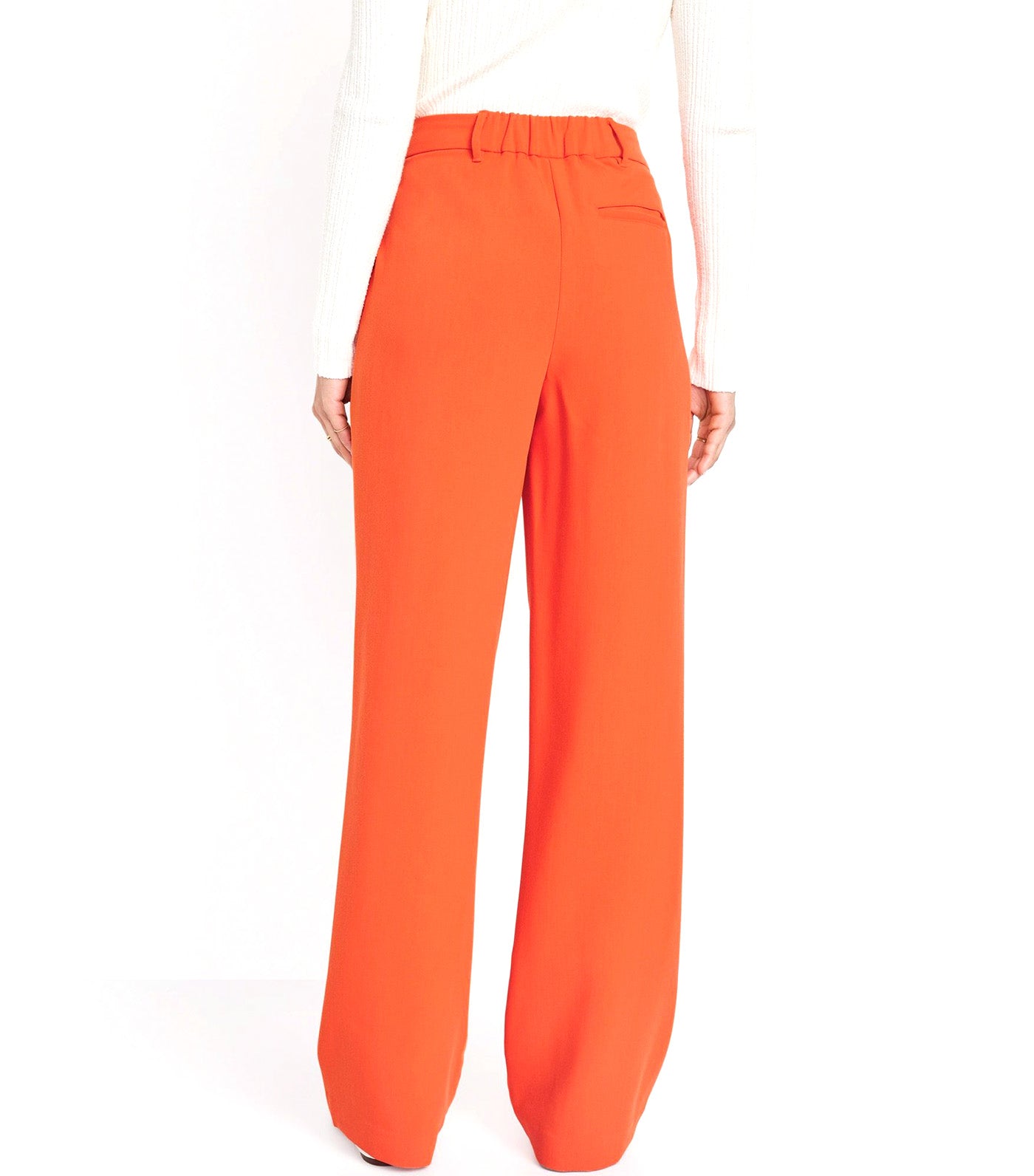 Extra High-Waisted Pleated Taylor Wide-Leg Trouser Suit Pants for Women Warm Sunset