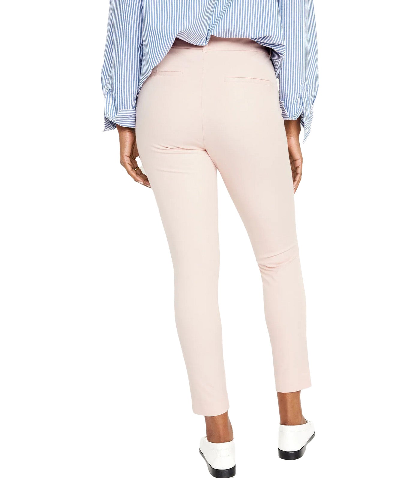 High-Waisted Pixie Skinny Ankle Pants for Women Pink Bamboo