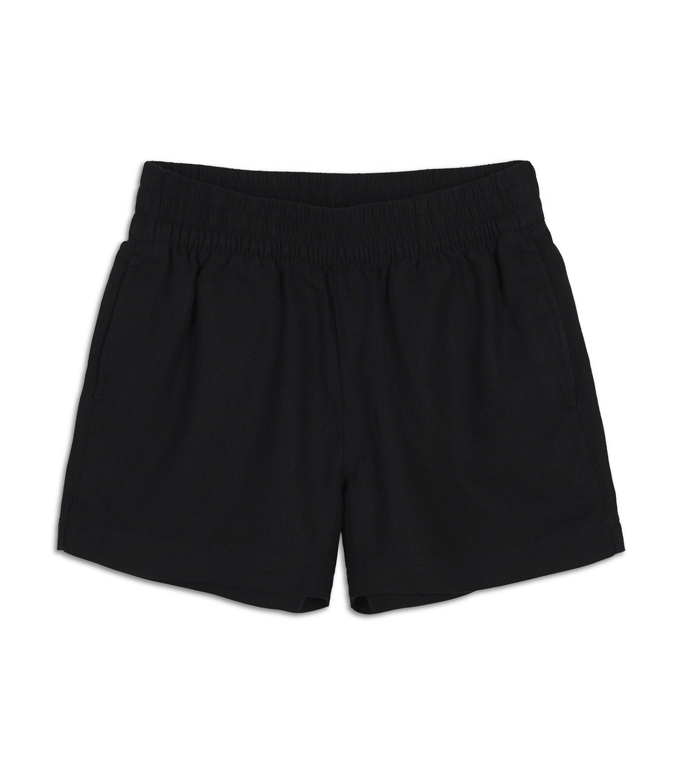 Women's High-Waisted Linen-Blend Pull-On Shorts -- 3.5-inch inseam Black Jack