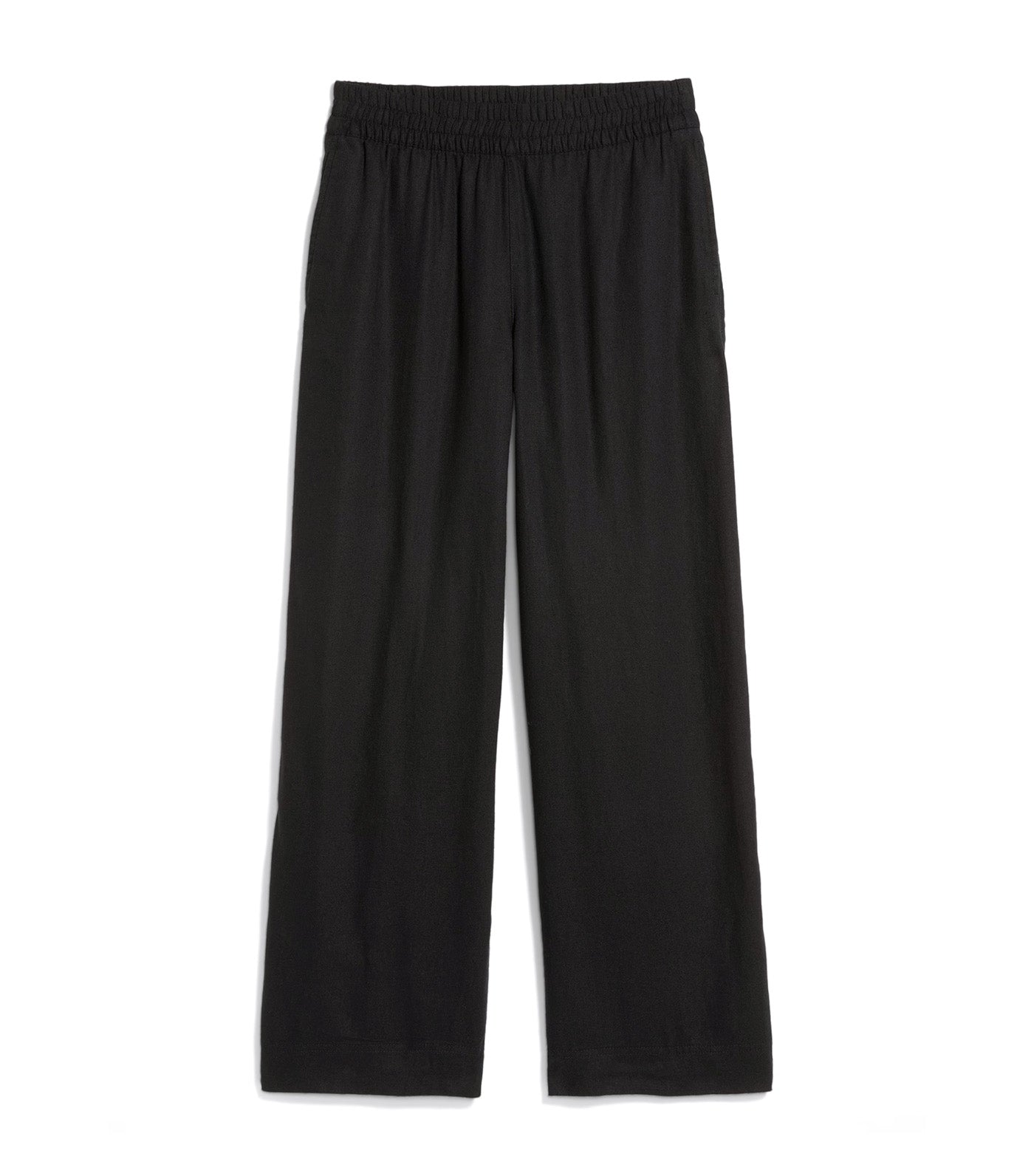 High Waisted Linen Blend Wide Leg Pants