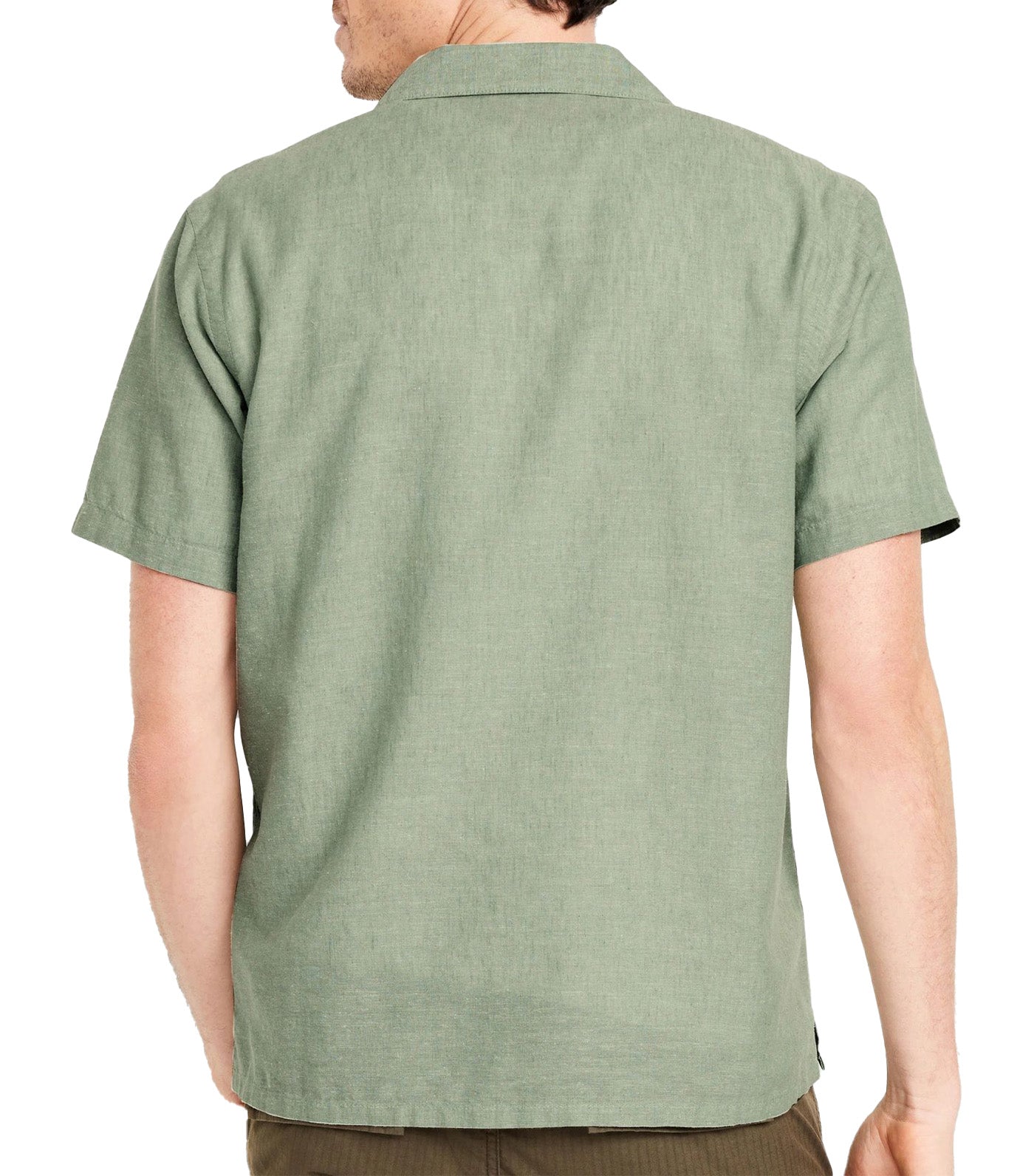 Short-Sleeve Printed Camp Shirt for Men Olive