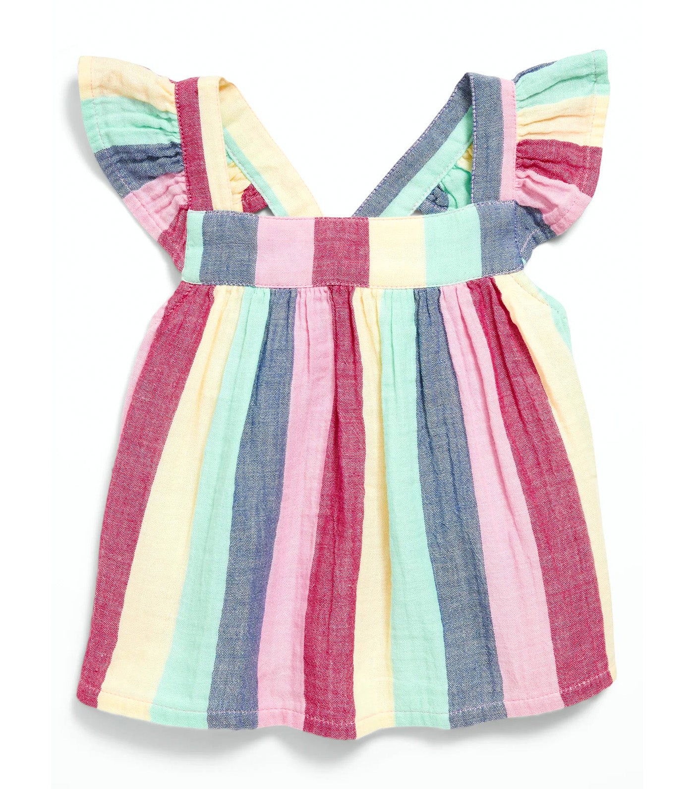 Sleeveless Ruffle-Trim Top for Toddler Girls - Multi Stripe