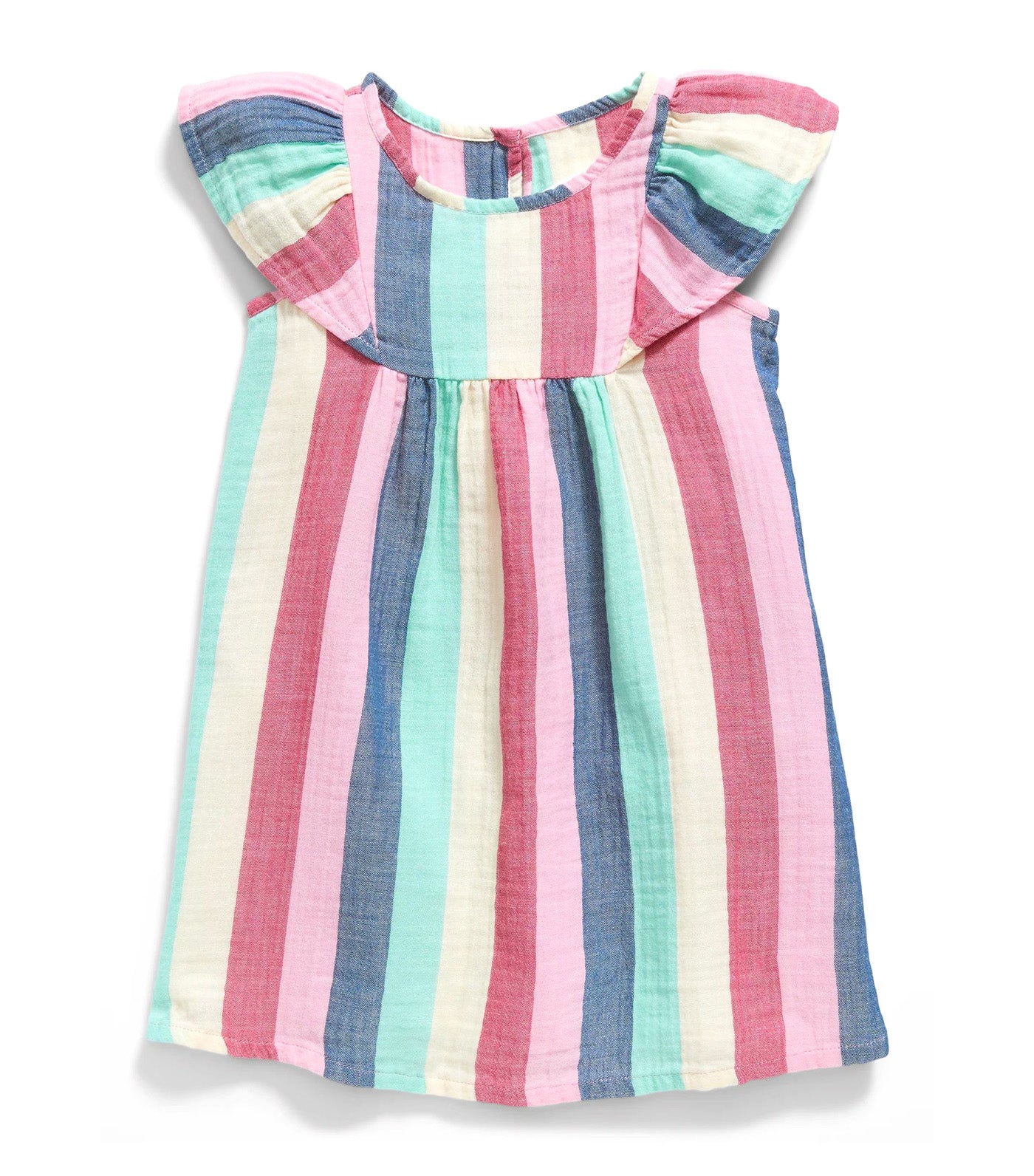 Printed Flutter-Sleeve Dress for Toddler Girls Multi Stripe
