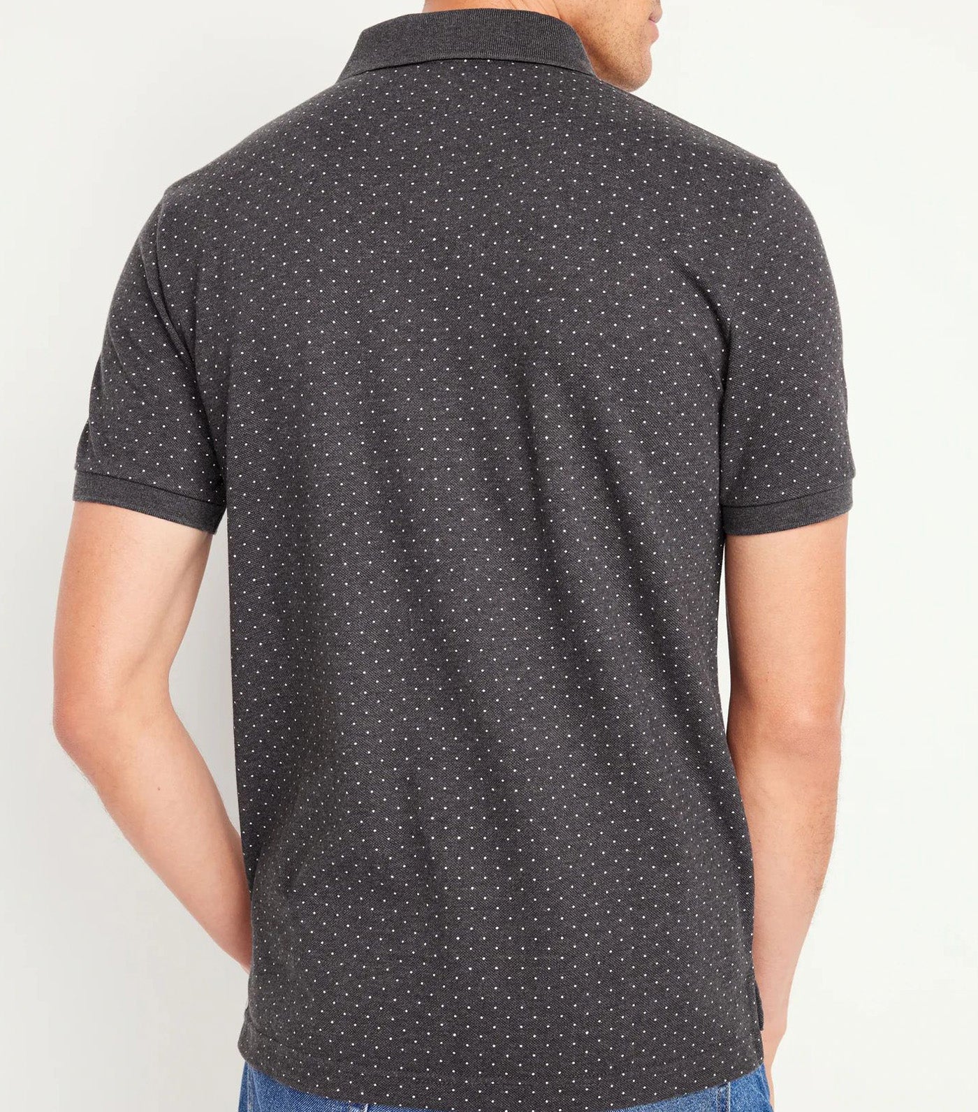 Classic Fit Pique Polo For Men On Black Dot