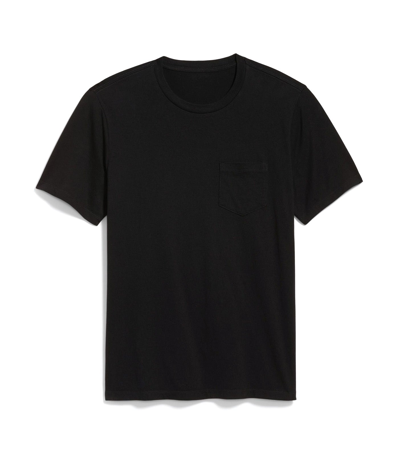 Crew-Neck Pocket T-Shirt for Men Black Jack