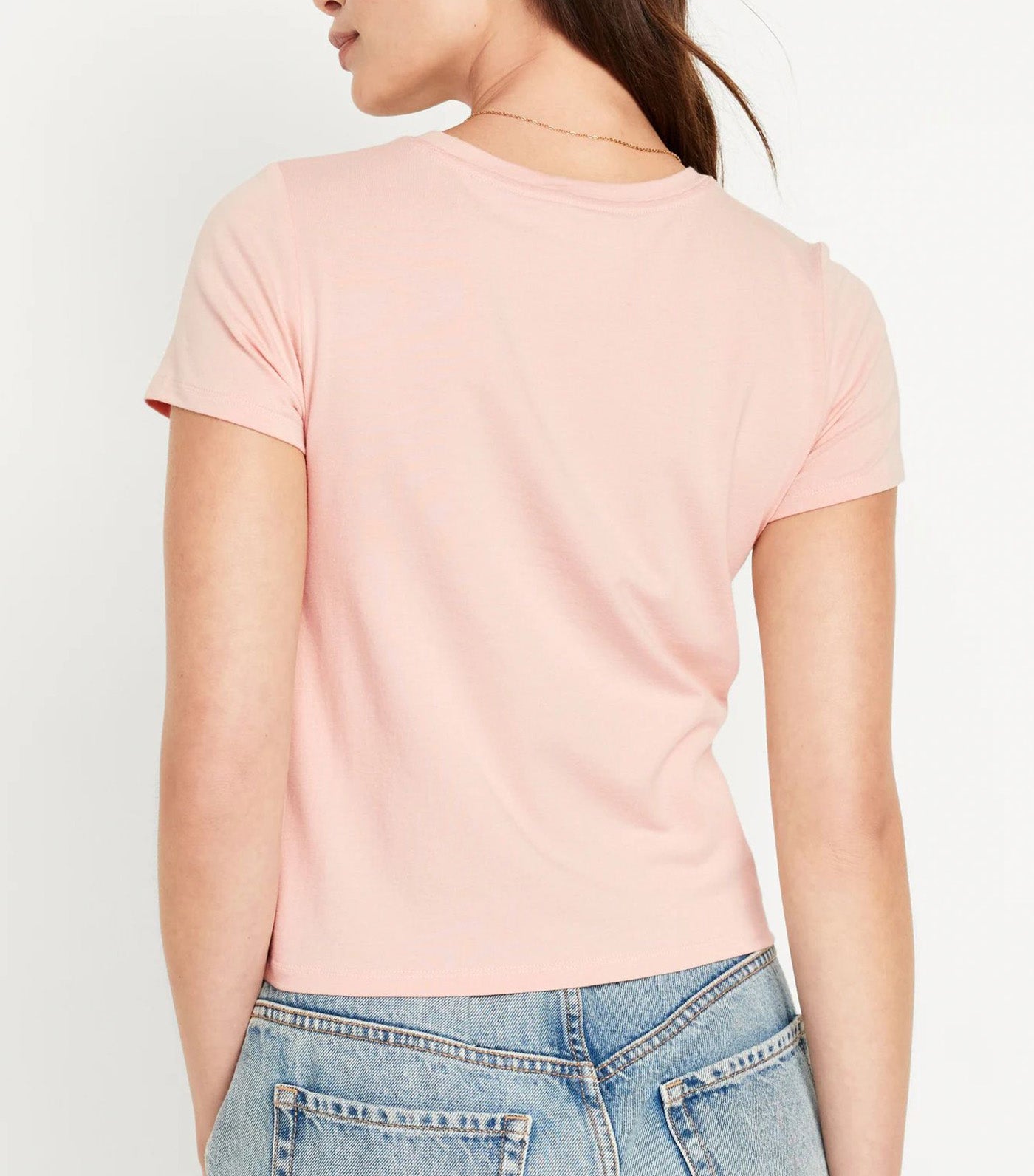 Cropped Slim-Fit T-Shirt For Women Light Pink