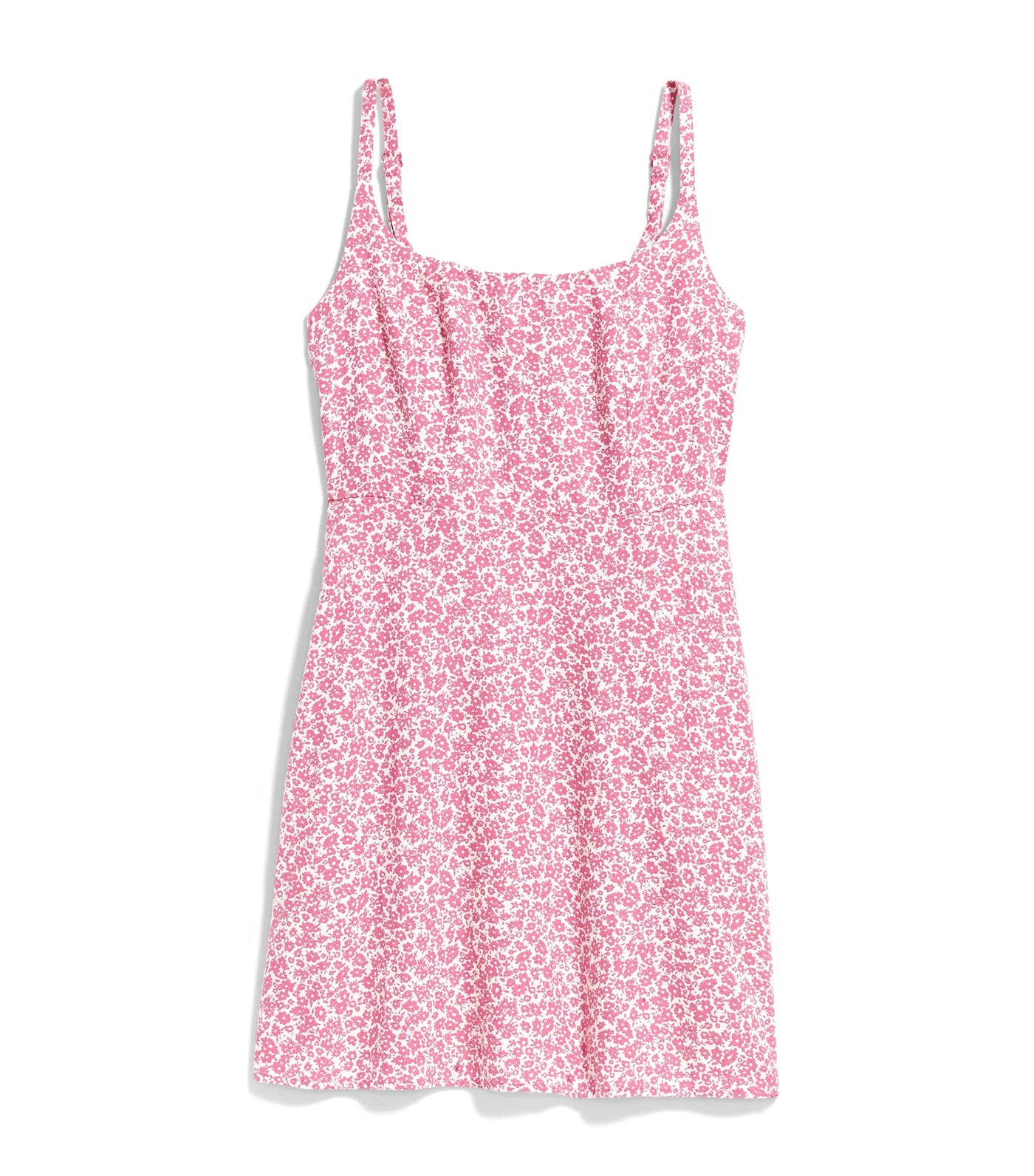 Fit & Flare Linen-Blend Mini Dress for Women Pink Floral