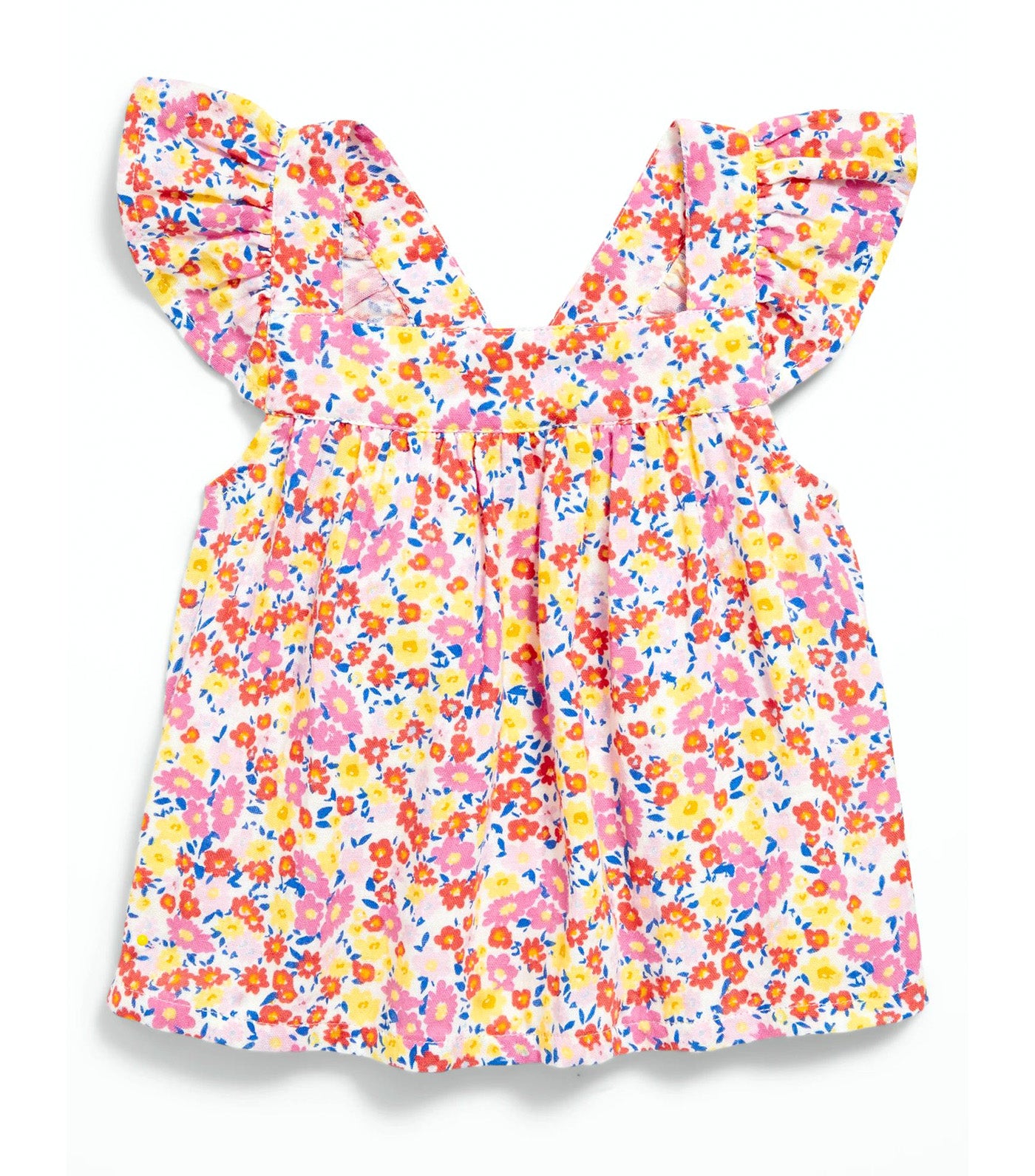 Sleeveless Ruffle-Trim Top for Toddler Girls - Multi Ditsy Floral