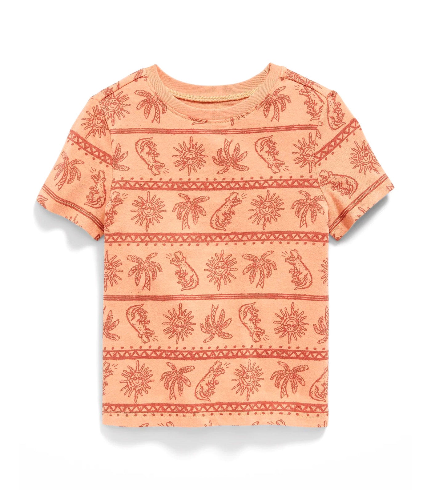 Short-Sleeve T-Shirt for Toddler Boys Orange Dinosaur