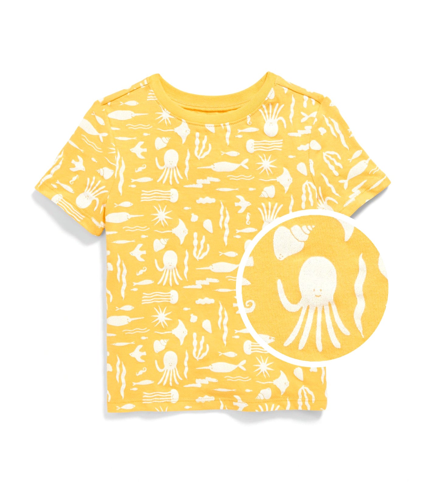 Unisex Printed Short-Sleeve T-Shirt for Toddler Yellow Fish