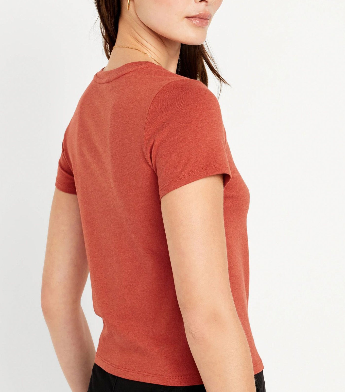 Cropped Slim-Fit T-Shirt For Women Bronzed Amber