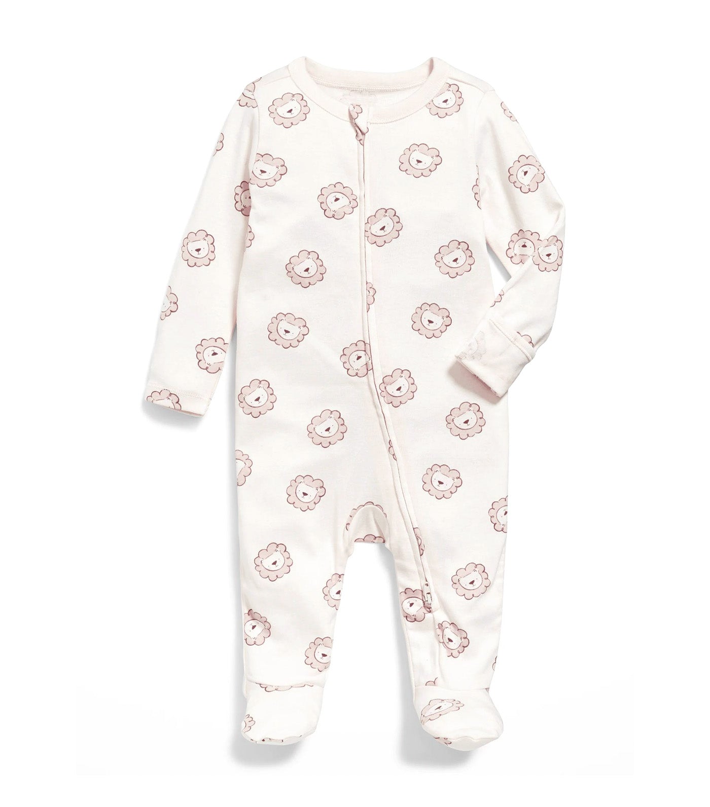 Unisex 2-Way-Zip Sleep & Play Printed Footed One-Piece for Baby Lion Print