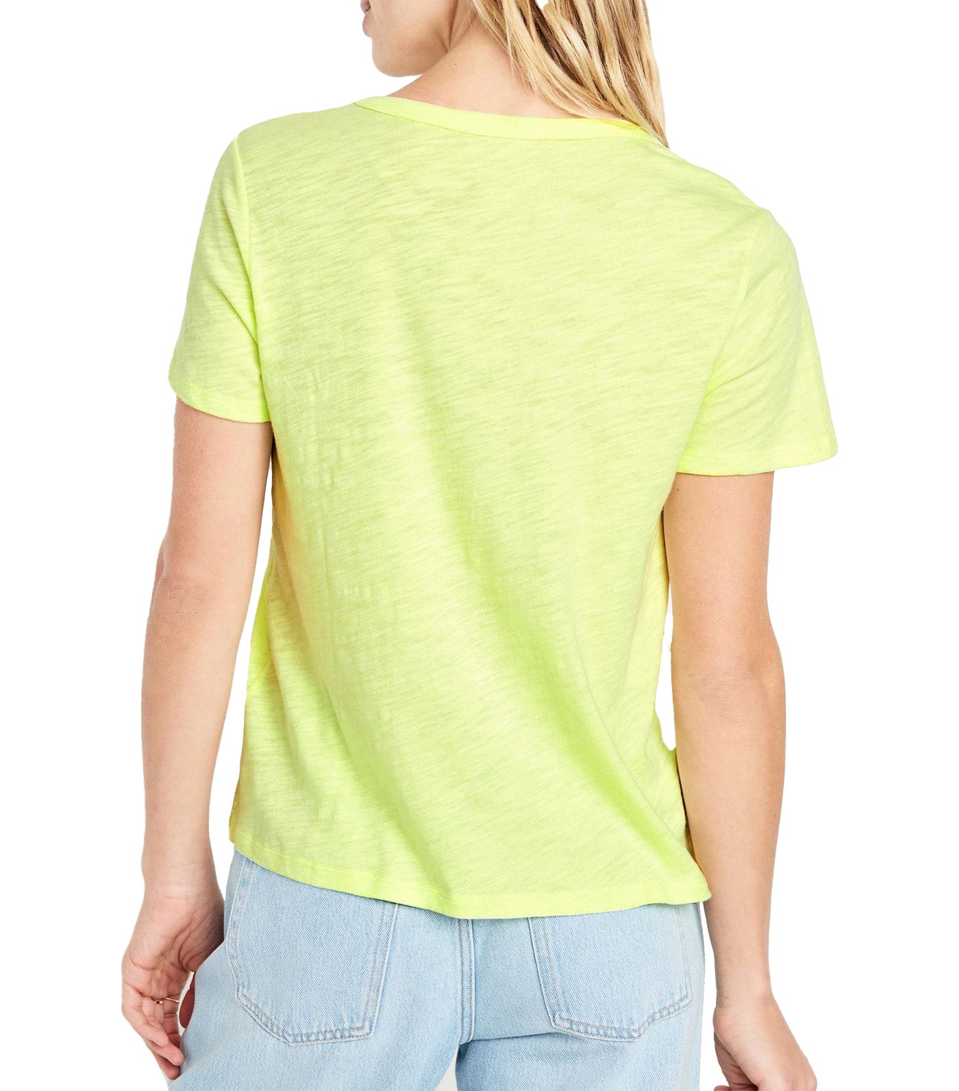 EveryWear V-Neck Slub-Knit T-Shirt for Women Lime Is Up