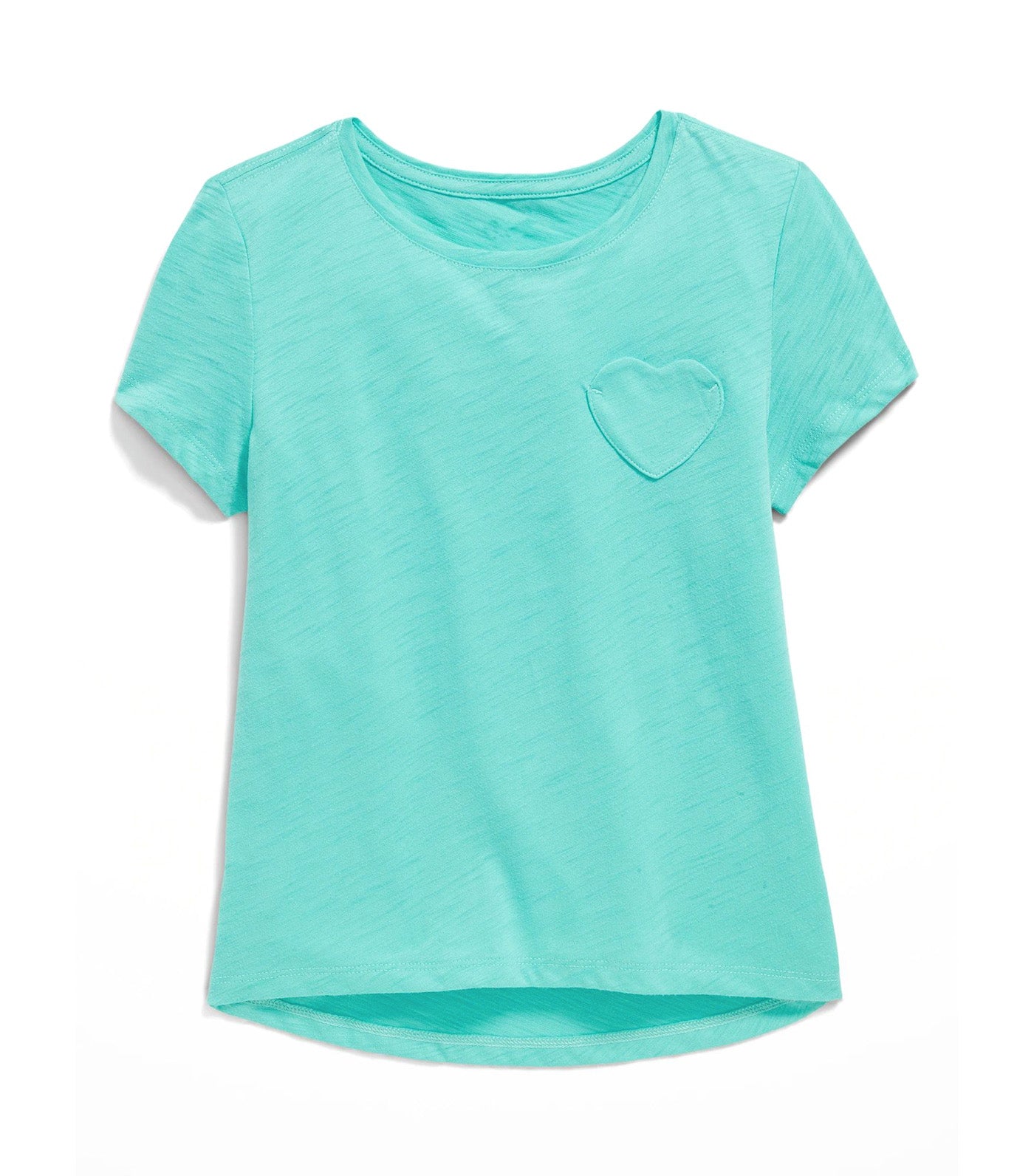Softest Heart-Pocket T-Shirt for Girls - Tropical Vacation